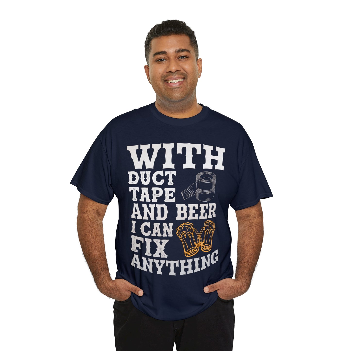 With Duct Tape & Beer - Unisex Heavy Cotton Tee