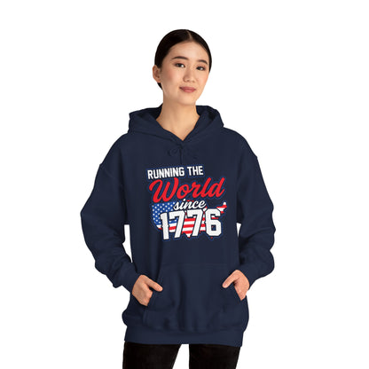 Running The World Since 1776 - Heavy Blend Hooded Sweatshirt