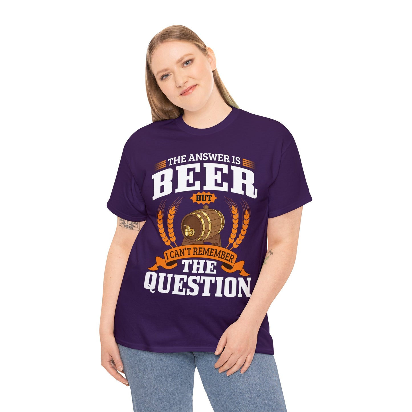 The Answer is Beer - Unisex Heavy Cotton Tee