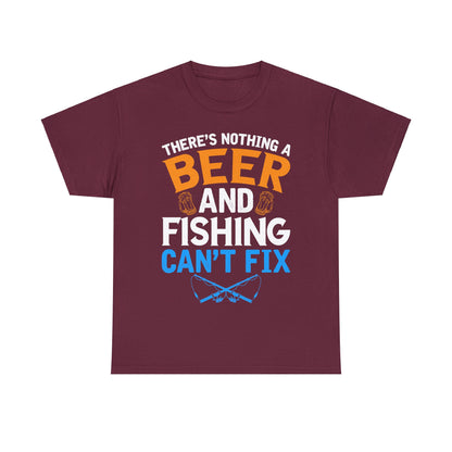 Nothing a Beer & Fishing Can't Fix - Unisex Heavy Cotton Tee