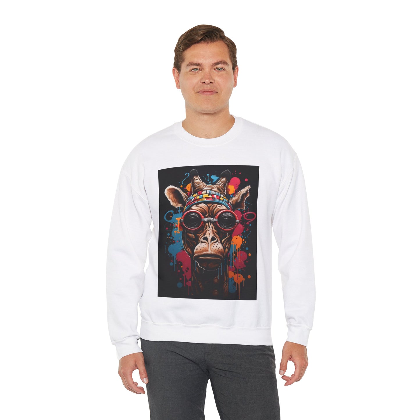 Colorful Urban Giraffe Crewneck Sweatshirt