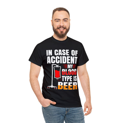 Blood Type is Beer - Unisex Heavy Cotton Tee