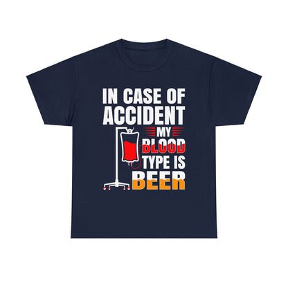 Blood Type is Beer - Unisex Heavy Cotton Tee