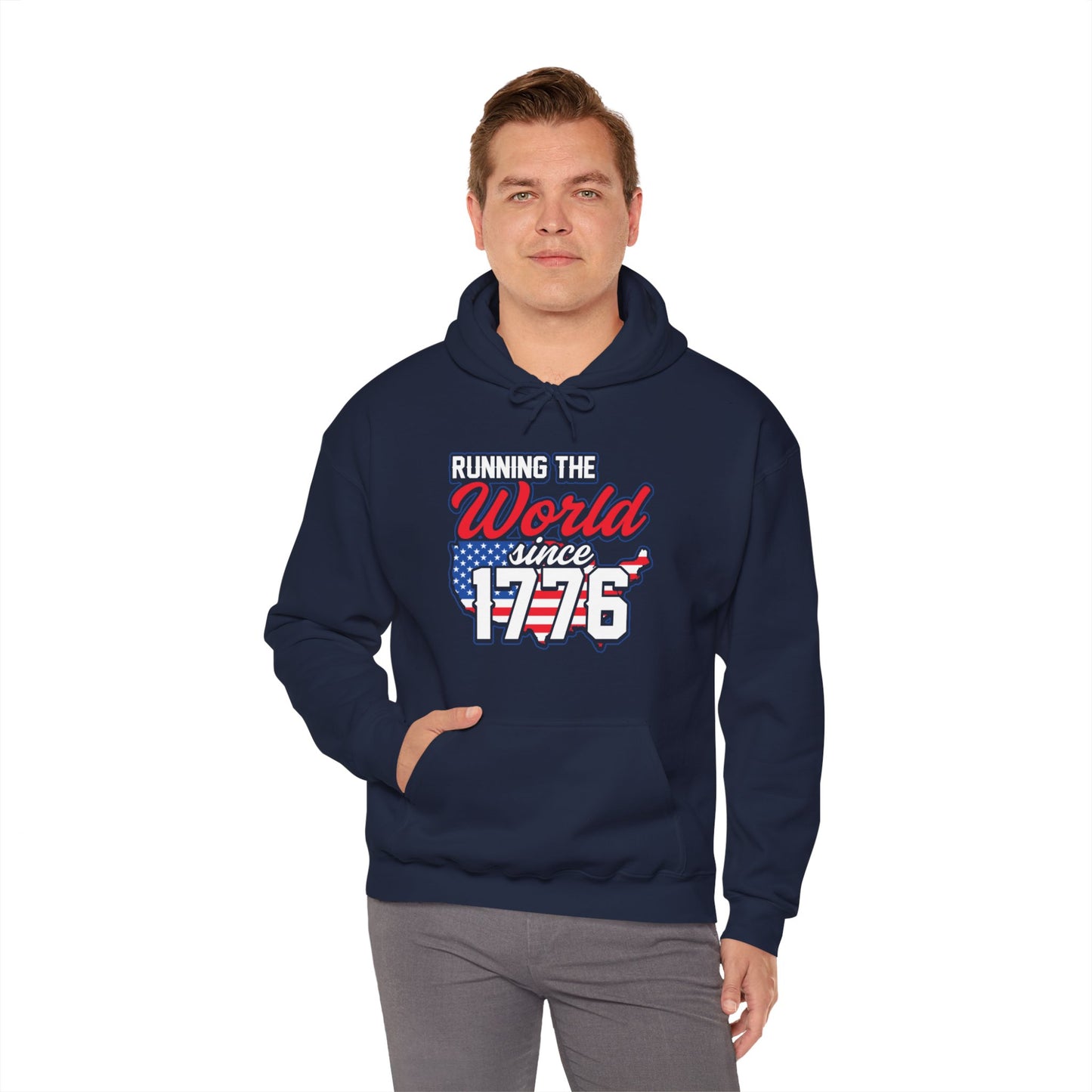 Running The World Since 1776 - Heavy Blend Hooded Sweatshirt