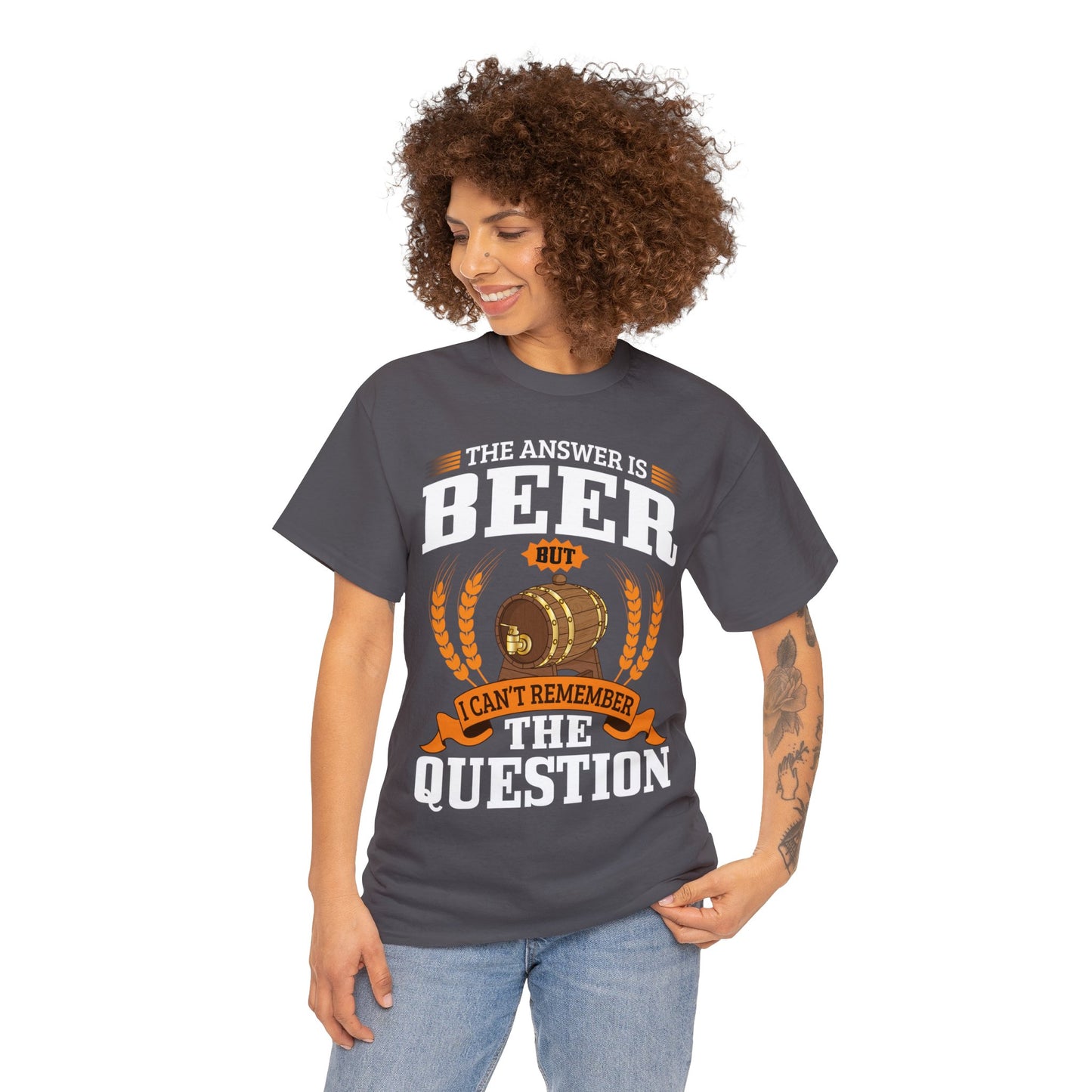 The Answer is Beer - Unisex Heavy Cotton Tee