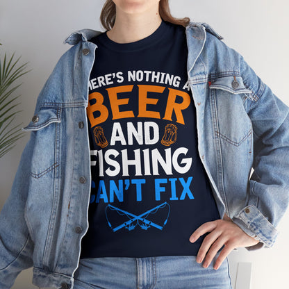 Nothing a Beer & Fishing Can't Fix - Unisex Heavy Cotton Tee