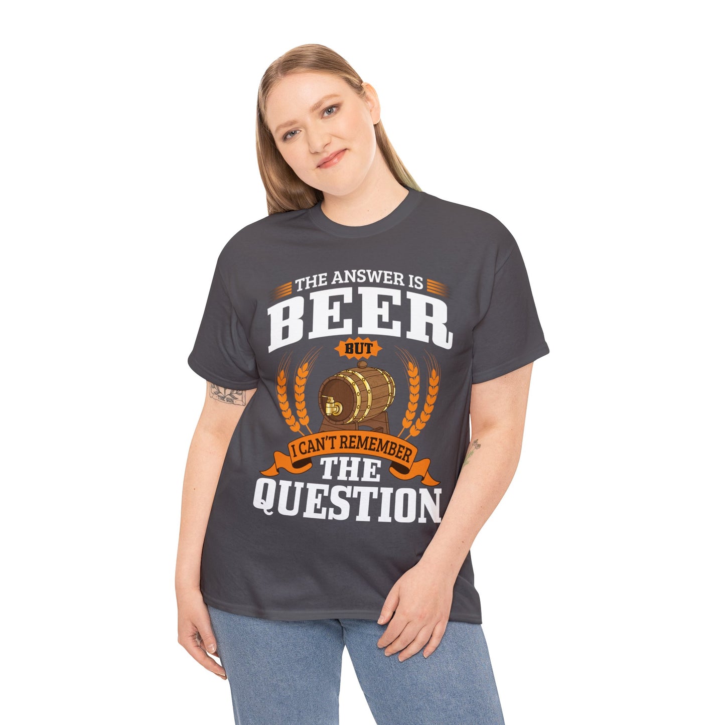 The Answer is Beer - Unisex Heavy Cotton Tee