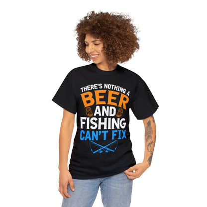 Nothing a Beer & Fishing Can't Fix - Unisex Heavy Cotton Tee