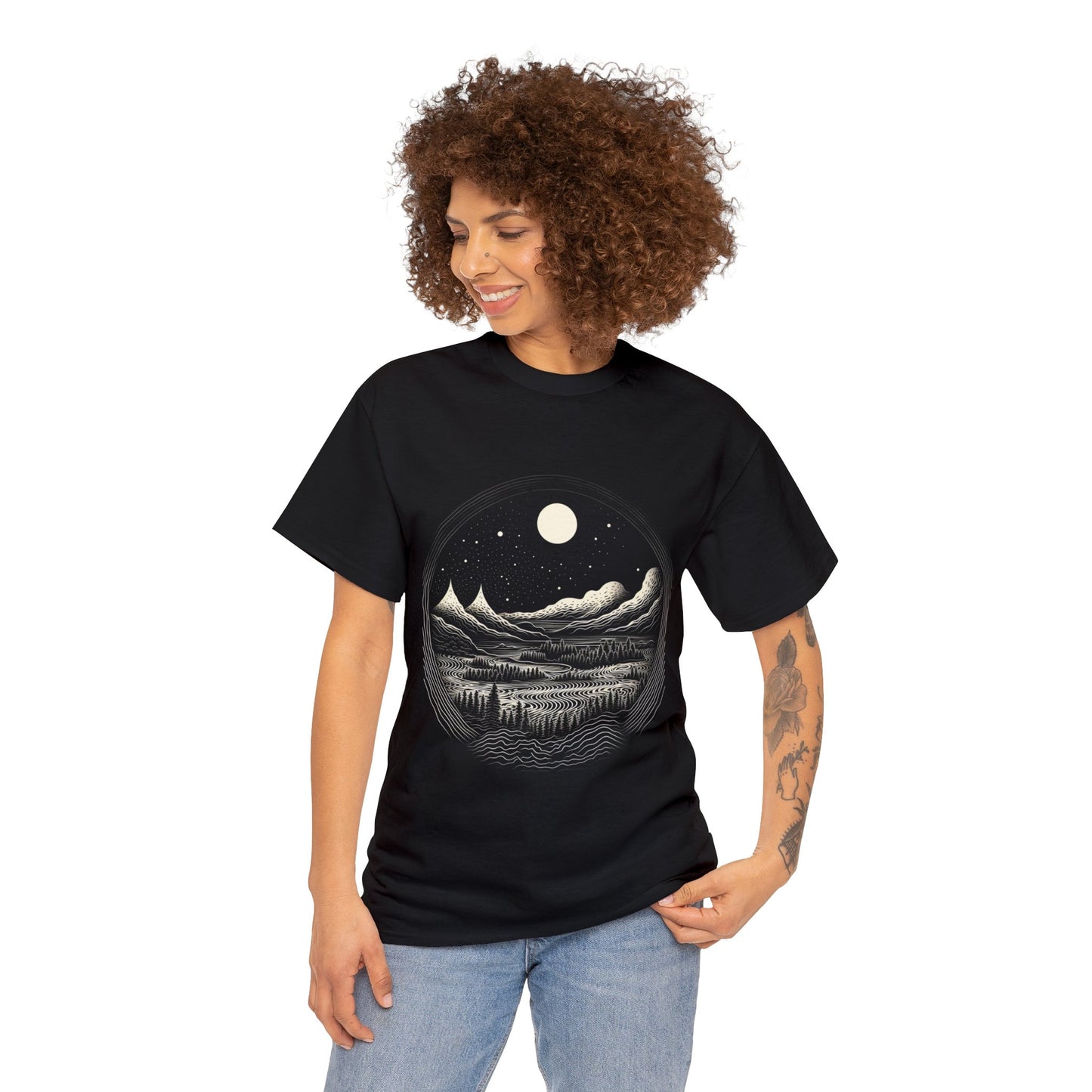 Moonlit Reflections - Unisex Heavy Cotton Tee